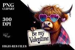 Cool Highland Calf with Heart Sunglasses PNG Product Image 2