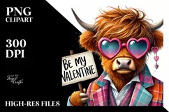 Cool Highland Calf with Heart Sunglasses PNG Product Image 2