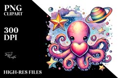 Colorful Octopus on Star PNG Product Image 2