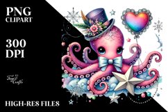 Colorful Octopus on Star PNG Product Image 2