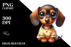 Funny Baby Dachshund Clipart Product Image 1