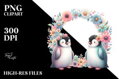 Colorful Penguinfloral Frame Product Image 1