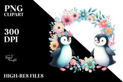 Colorful Penguinfloral Frame Product Image 1