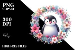 Colorful Penguinfloral Frame Product Image 3