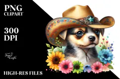 Sublimation Colorful Baby Dog with Cowboy Hat Product Image 2