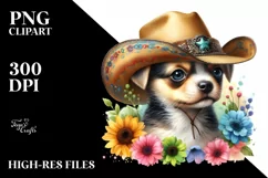 Sublimation Colorful Baby Dog with Cowboy Hat Product Image 3