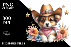 Sublimation Colorful Baby Dog with Cowboy Hat Product Image 2