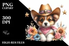 Sublimation Colorful Baby Dog with Cowboy Hat Product Image 3