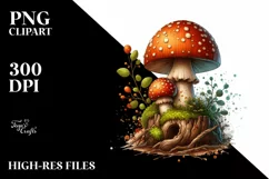 Detailed Stained Mushroom PNG Product Image 1
