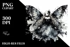 Washed Watercolor Gothic Fairy, High-Res PNG Product Image 3