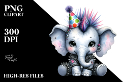 Elephant with Party Hat, Transparent PNG Product Image 2
