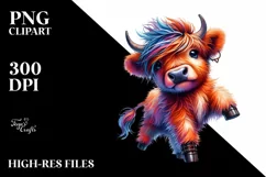 Baby Highland Cow Dancing PNG Product Image 1