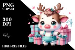 Watercolor Cow PNG Product Image 1