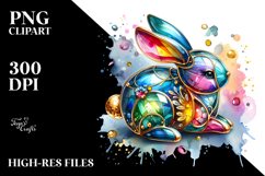 Colorful Bunny PNG Product Image 2