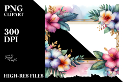 Colorfull Hawayan Flowers Abstract Frame | Sublimation | Product Image 2