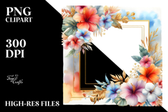 Colorfull Hawayan Flowers Abstract Frame | Sublimation | Product Image 2