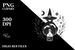 Gothic Witch with Magic Potion PNG Product Image 2
