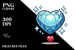 Cartoon Heart of Diamonds PNG Product Image 2