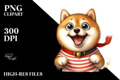Crazy Funny Shiba Inu | Watercolor Clipart Product Image 3