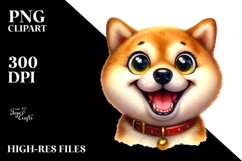 Crazy Funny Shiba Inu | Watercolor Clipart Product Image 3
