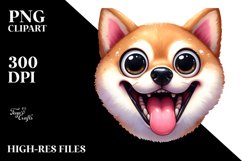 Crazy Funny Shiba Inu | Watercolor Clipart Product Image 1