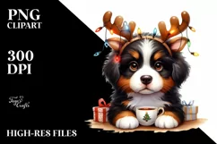 Watercolor Bernese Mountain Dog PNG Product Image 3