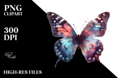Grungy Butterfly Made of Butterfly Silhouettes PNG Product Image 2