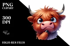 Funny Highland Cow, Transparent PNG Product Image 3