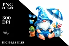 Summer Gnome in Watercolor, PNG Product Image 2
