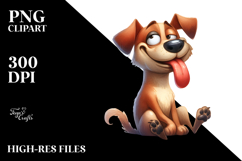 Goofy Cartoon Dog Watercolor PNG Product Image 2