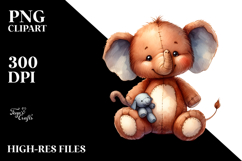 Colorful Plush Elephant PNG Product Image 2