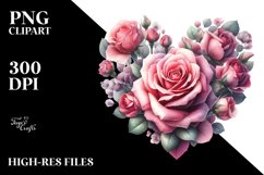 Rose Heart, Watercolor PNG Product Image 2