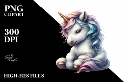Cute Baby Unicorn PNG Product Image 1