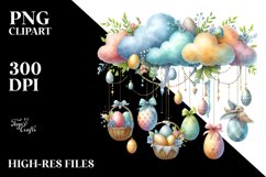 Cloud with Easter Eggs PNG Product Image 2