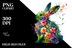 Vibrant Bunny with Abstract Design, PNG Product Image 2