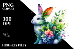 Vibrant Bunny with Abstract Design, PNG Product Image 2