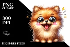 Crazy Funny Pomeranian | Watercolor Clipart Product Image 3