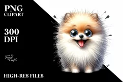 Crazy Funny Pomeranian | Watercolor Clipart Product Image 1