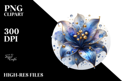 Glossy Lobelia Watercolor Splash PNG Product Image 2