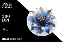 Glossy Lobelia Watercolor Splash PNG Product Image 2