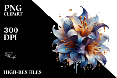 Glossy Lobelia Watercolor Splash PNG Product Image 2