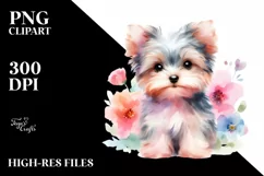 Colorful Watercolor Yorkipoo | Sublimation | Clipart Product Image 1