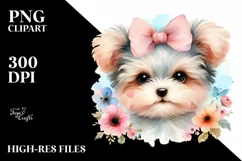 Colorful Watercolor Yorkipoo | Sublimation | Clipart Product Image 1