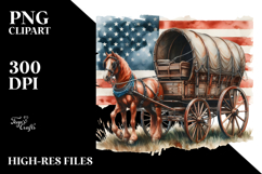 Sublimation Vintage Rusted Horse Wagon Product Image 2
