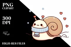Cute Baby Snail on Sleigh PNG Product Image 1