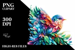 a Vibrant Abstract Flower Frame PNG Product Image 1