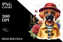 Sublimation Clipart of Baby Rhodesian Ridgeback in Raincoat Product Image 3
