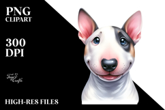 Watercolor Baby Bull Terrier with Big Eyes PNG Product Image 2