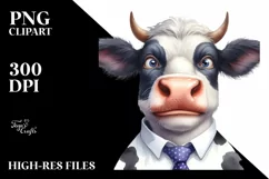Funny Cow with Tie, Transparent PNG Product Image 1