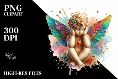 Cupid Angel Of Love Gesture Watercolor Florals Clipart Product Image 7